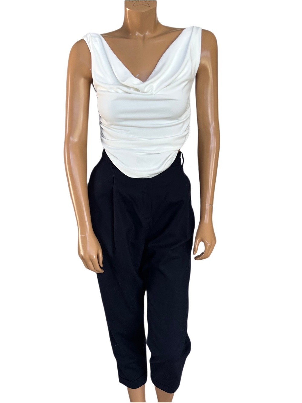 COS Dark Navy Cropped Trousers